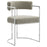 Huron Curved Back Fabric and Metal Dining Accent Chair in Silver Wheat