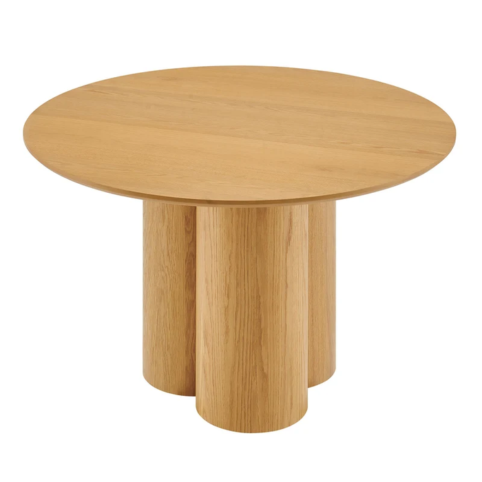Renwick 47 Inch Oak Veneer Round Pedestal Dining Table in Oak