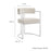 Huron Curved Back Fabric and Metal Dining Accent Chair in Silver Cream