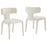 Stellan Curved Back Boucle Upholstered Dining Chair in Cream Set of Two