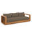 Tahoe Outdoor Patio Acacia Wood Sofa in Natural Cocoa