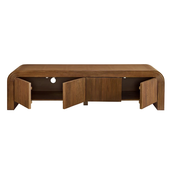 Waterflute 68" Fluted TV Stand in Walnut