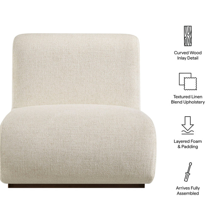 Denby Linen Blend Accent Chair in Ivory