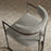 Huron Curved Back Fabric and Metal Dining Accent Chair in Silver Wheat