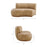 Rialta 3 Piece Curved Vegan Leather Sectional Sofa in Toast