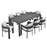 Tahoe 9-Piece Outdoor Patio Aluminum Dining Set in Gray White