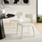 Stellan Curved Back Boucle Upholstered Dining Chair in Cream Set of Two