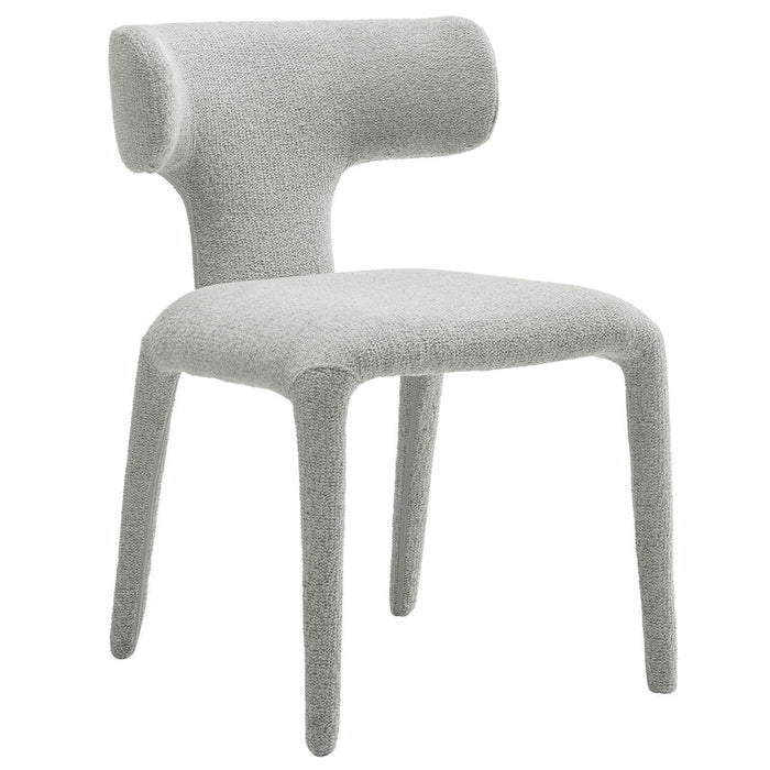 Stellan Curved Back Boucle Upholstered Dining Chair in Dove Gray Set of Two