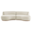 Rialta 2 Piece Curved Performance Velvet Sectional Sofa in Alabaster