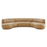 Rialta 3 Piece Curved Vegan Leather Sectional Sofa in Toast