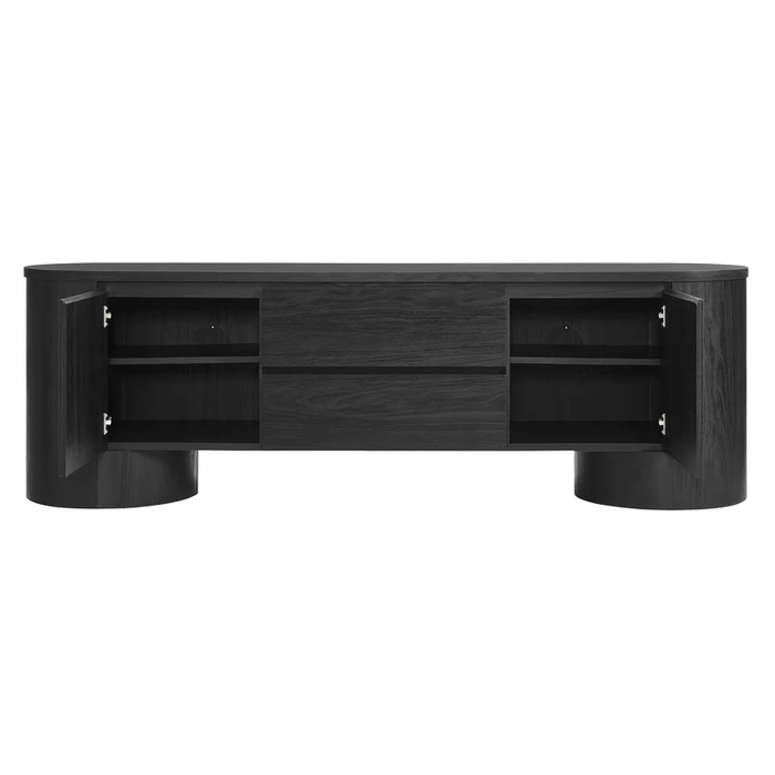 Duval 71 Inch Oval TV Cabinet in Black
