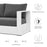 Tahoe Outdoor Patio Powder-Coated Aluminum Sofa in White Charcoal