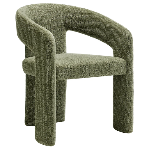 Oslo Barrel Fabric Upholstered Dining Accent Chair in Leaf