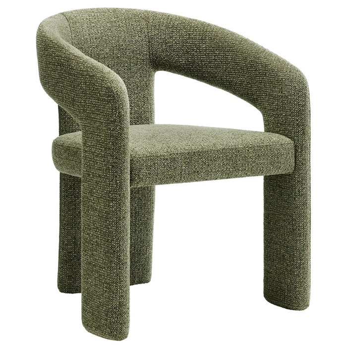 Oslo Barrel Fabric Upholstered Dining Accent Chair in Leaf