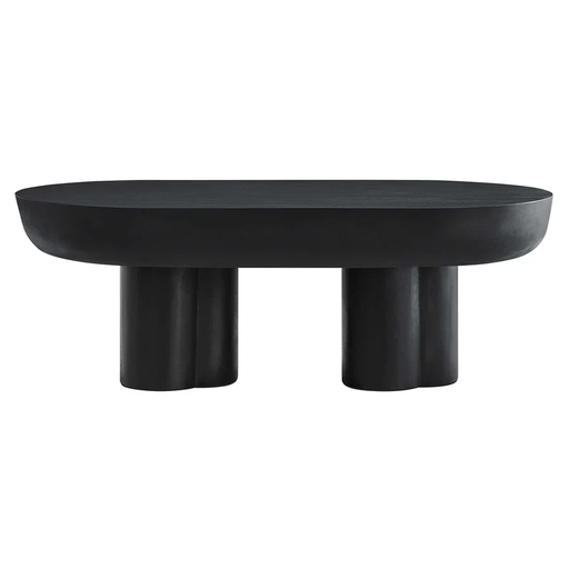 Caspian Oval Concrete Coffee Table in Black