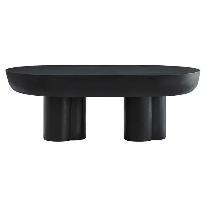Caspian Oval Concrete Coffee Table in Black