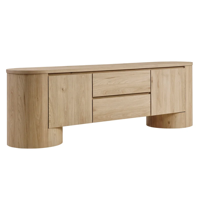 Duval 71 Inch Oval TV Cabinet in Light Oak