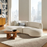 Rialta 2 Piece Curved Performance Velvet Sectional Sofa in Alabaster