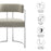 Huron Curved Back Fabric and Metal Dining Accent Chair in Silver Wheat