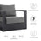 Tahoe Outdoor Patio Powder-Coated Aluminum Armchair in Gray Charcoal