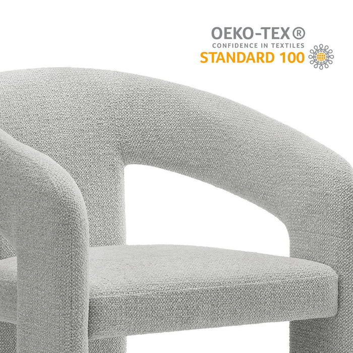 Oslo Barrel Fabric Upholstered Dining Accent Chair in Dove Gray