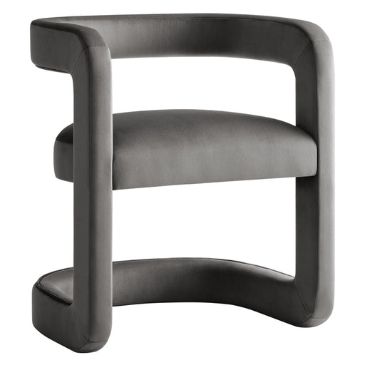 Winslow Barrel Performance Velvet Dining Chair in Storm Gray