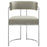 Huron Curved Back Fabric and Metal Dining Accent Chair in Silver Wheat