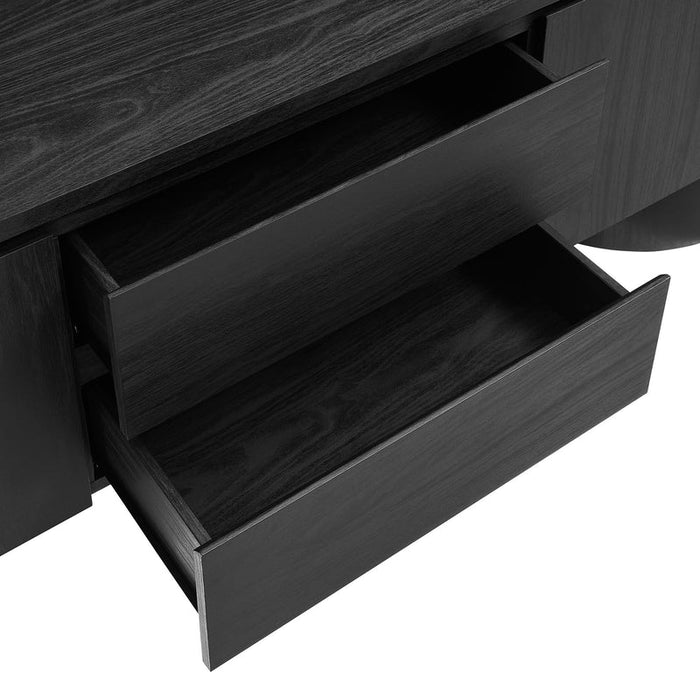 Duval 71 Inch Oval TV Cabinet in Black