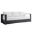 Tahoe Outdoor Patio Powder-Coated Aluminum Sofa in Gray White