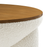 Tridome Round Boucle Upholstered Storage Coffee Table in Natural Ivory