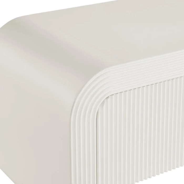 Waterflute 68" Fluted TV Stand in White Matte