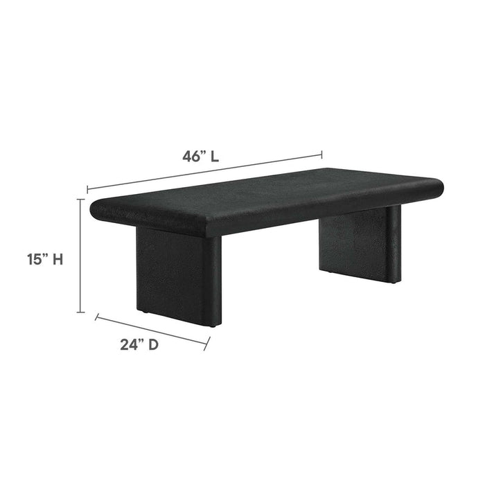 Relic Concrete Textured Coffee Table in Black
