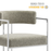 Huron Curved Back Fabric and Metal Dining Accent Chair in Silver Wheat