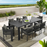 Tahoe 9-Piece Outdoor Patio Aluminum Dining Set in Gray Charcoal