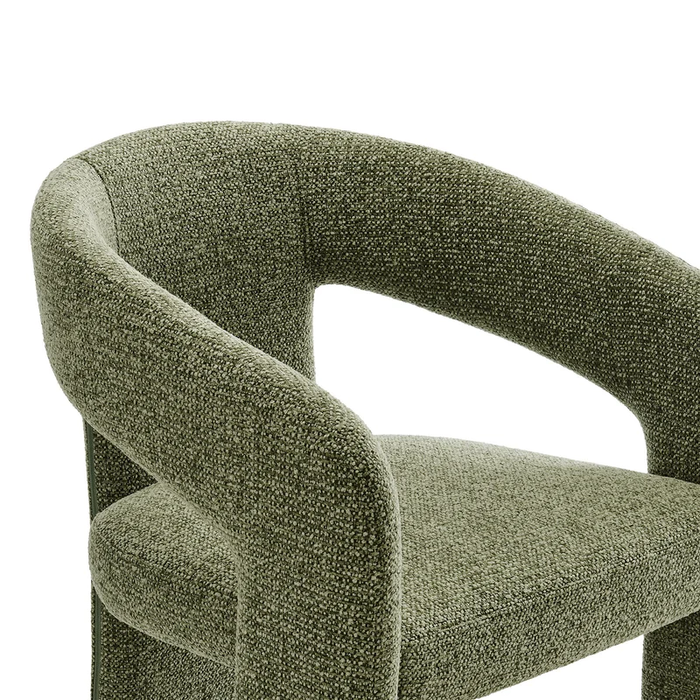 Oslo Barrel Fabric Upholstered Dining Accent Chair in Leaf