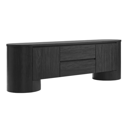 Duval 71 Inch Oval TV Cabinet in Black