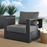 Tahoe Outdoor Patio Powder-Coated Aluminum Armchair in Gray Charcoal