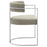 Huron Curved Back Fabric and Metal Dining Accent Chair in Silver Wheat