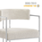 Huron Curved Back Fabric and Metal Dining Accent Chair in Silver Cream