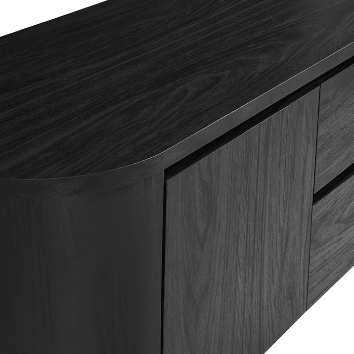 Duval 71 Inch Oval TV Cabinet in Black