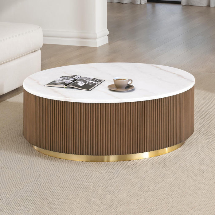 Virden Round Coffee Table Brown