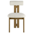 Torian Boucle Fabric Dining Chair Set of 2 in French Oak Ivory