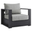 Tahoe Outdoor Patio Powder-Coated Aluminum Armchair in Gray Gray