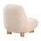 Norwood Faux Mohair Bean Shaped Accent Chair in Petal