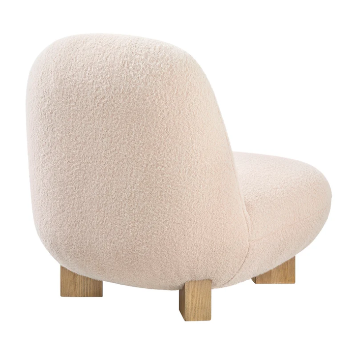Norwood Faux Mohair Bean Shaped Accent Chair in Petal