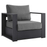 Tahoe Outdoor Patio Powder-Coated Aluminum Armchair in Gray Charcoal