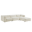 Auren 4 Piece Lattice Bouclé Upholstered Modular Sofa with Ottoman in Cream