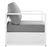 Tahoe Outdoor Patio Powder-Coated Aluminum Armchair in White Gray