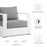 Tahoe Outdoor Patio Powder-Coated Aluminum Armchair in White Gray