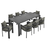 Tahoe 9-Piece Outdoor Patio Aluminum Dining Set in Gray Charcoal